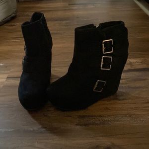 Black Buckle Booties